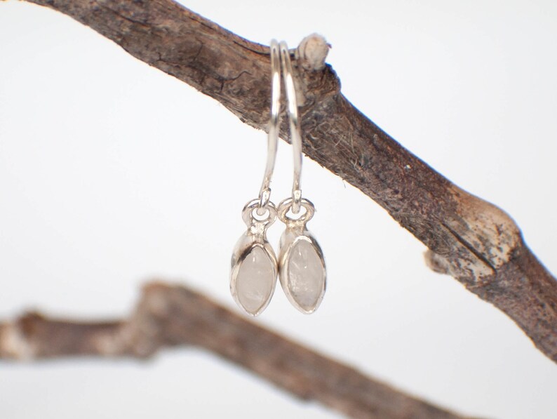 Moonstone Earrings , Silver Moonstone Dangle Earrings , Bridal Earrings image 5