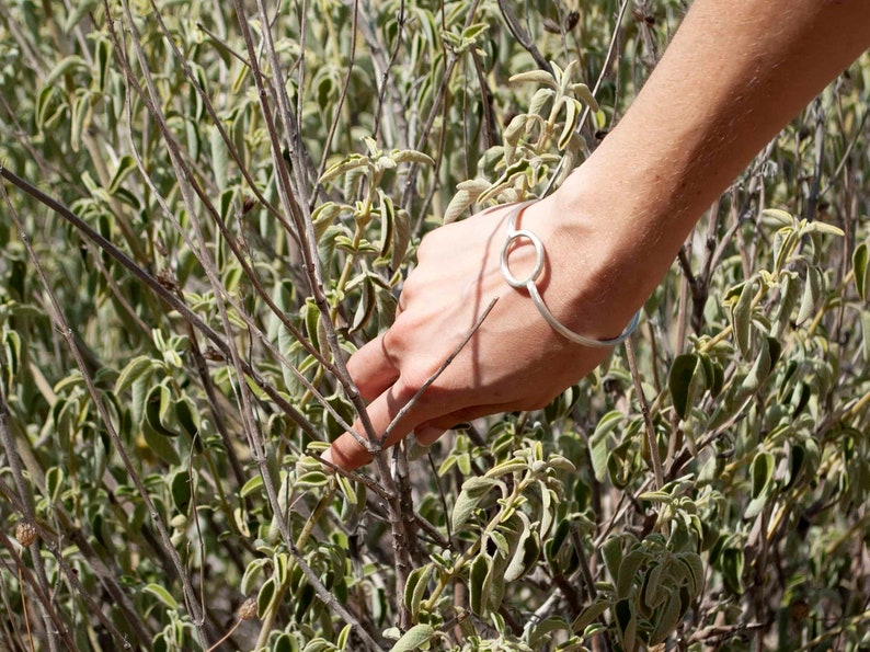 Mens Silver Cuff Bracelet , Adjustable Cuff Bangle Bracelet , Geometric Open Cuff Bracelet image 10