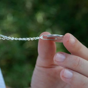 Large Silver Disc Necklace , Spinning Pendant Necklace , Long Necklace image 7