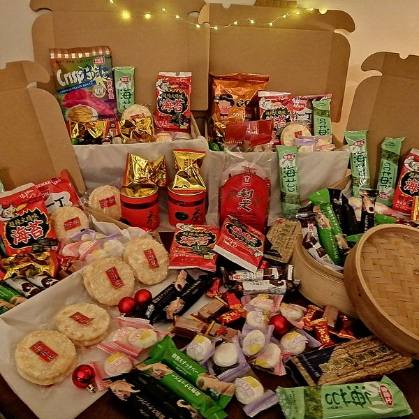 Asian tasting box, asian food, snack, gluttony