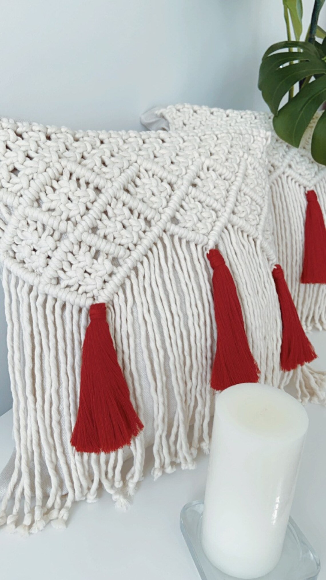 Macrame boho cushion cover handmade macrame pillow cover Etsy