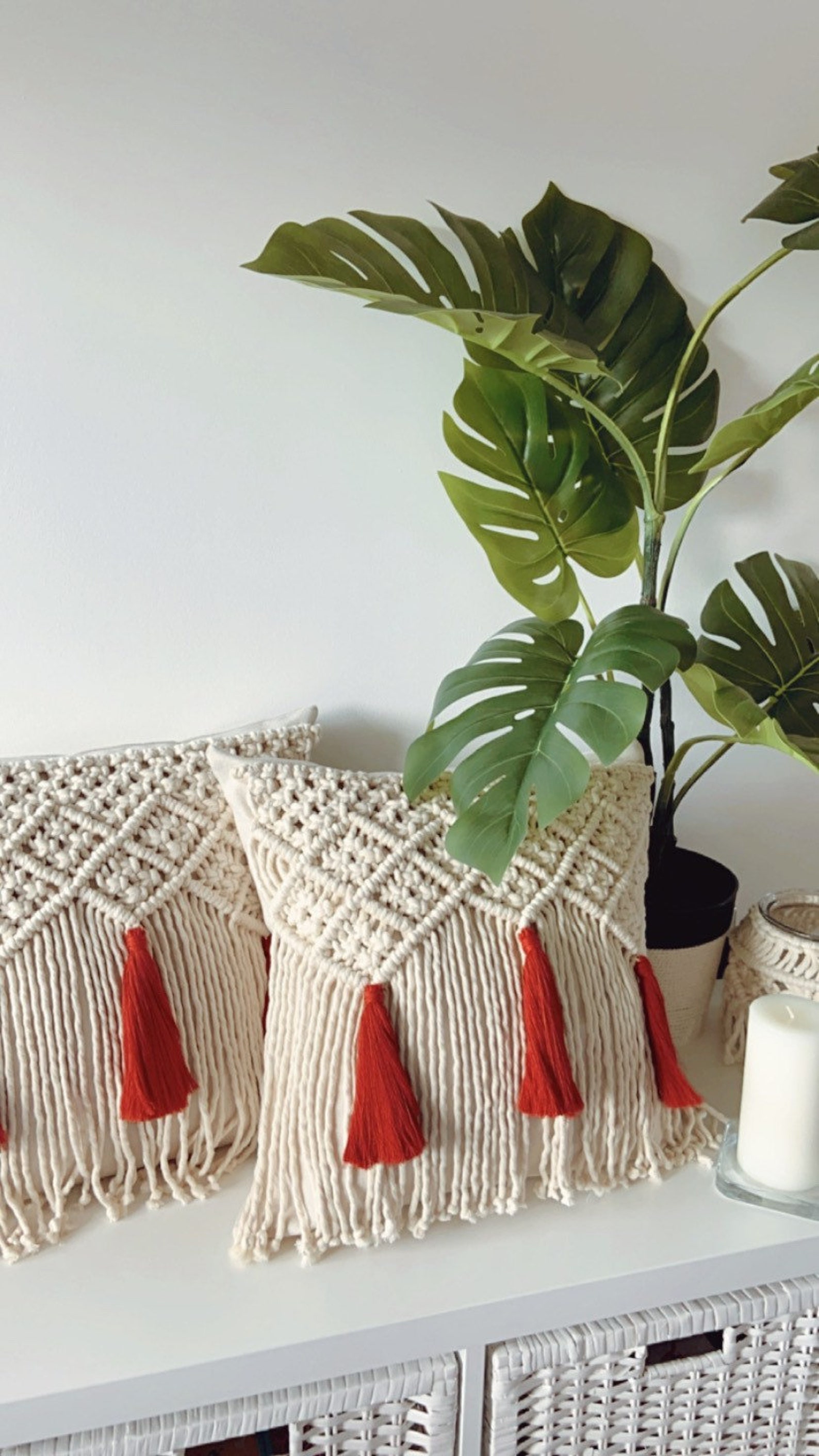 Macrame boho cushion cover handmade macrame pillow cover Etsy