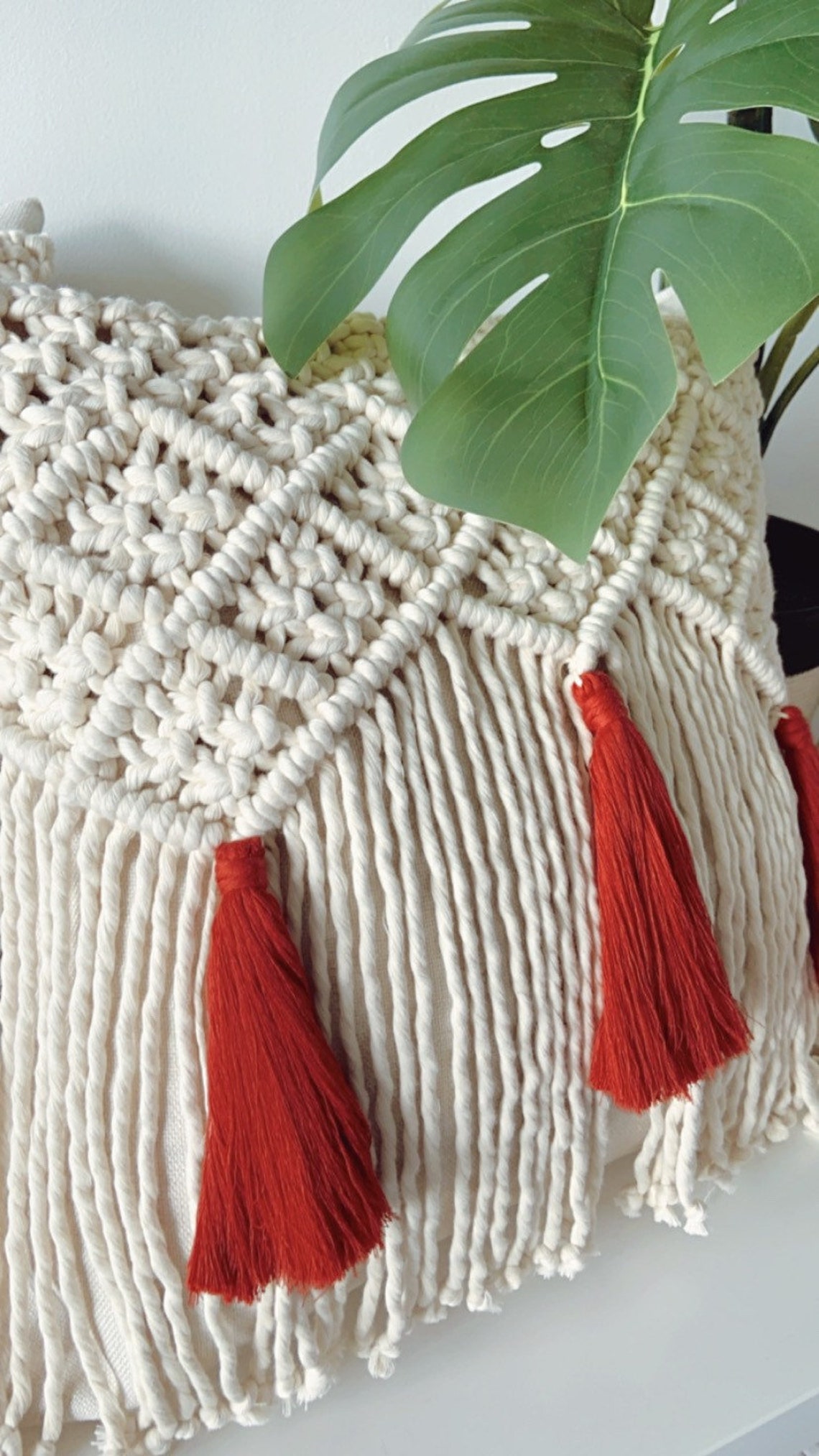 Macrame boho cushion cover handmade macrame pillow cover Etsy