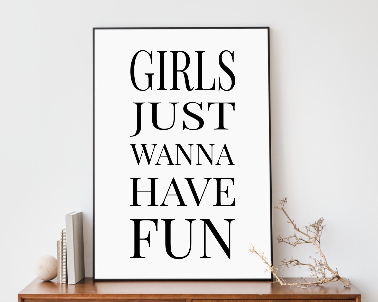 Girls Just Wanna Have Fun Print Song Lyrics Poster Girl Etsy