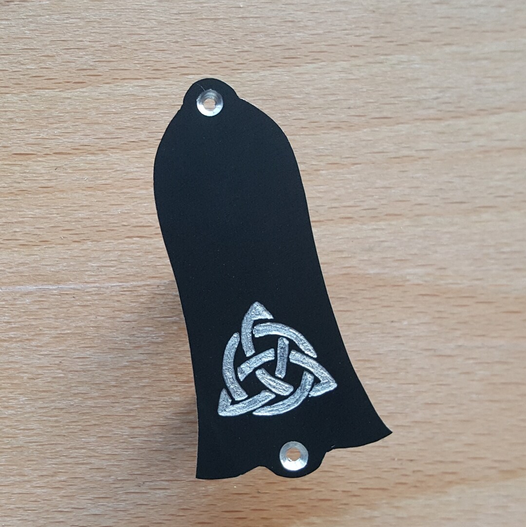 Anodised Aluminium Les Paul Truss Rod Cover With Engraved Viking Celtic