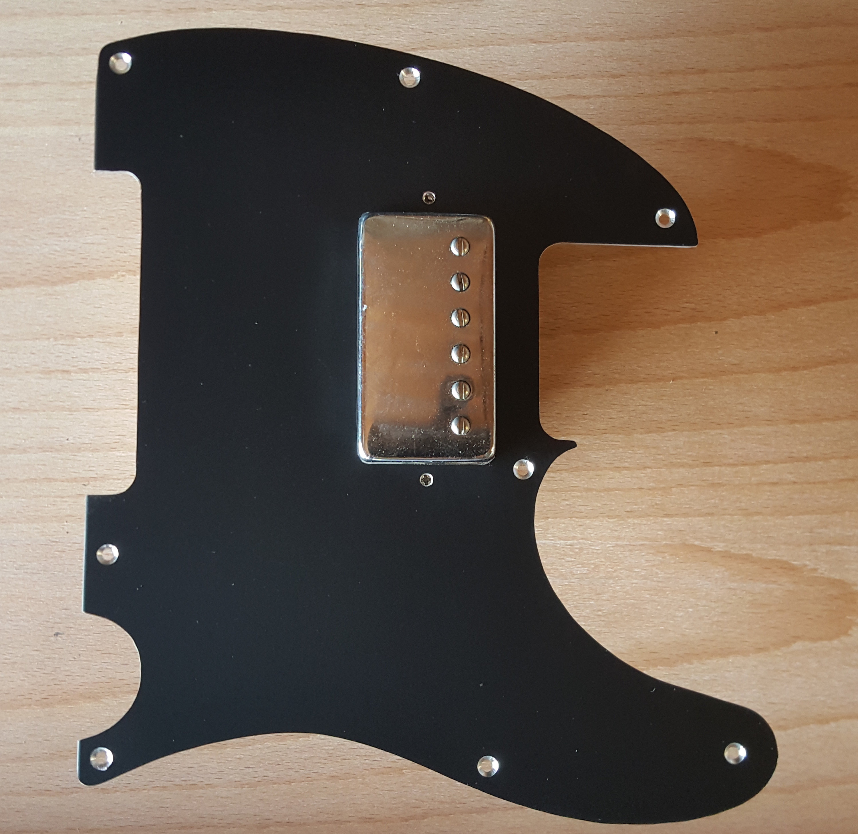 Handmade Aluminium Telecaster Style HH Pickguard, Black, Silver or