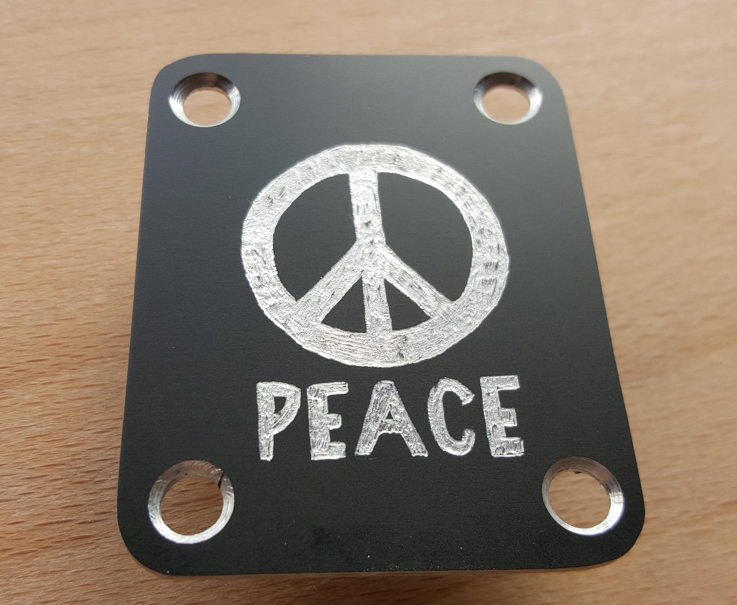 Engraved Guitar Neck Plate in Satin Black Anodised Aluminium Etsy