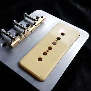 Bigsby tremolo bridge for Telecaster style guitar to fit P90 soapbar pickup, custom design Handmade from 2mm aluminium