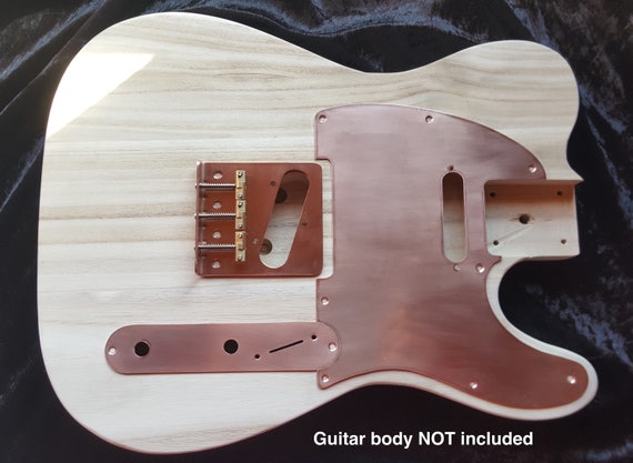 Solid Copper Telecaster Pickguard Control Plate and Vintage Three