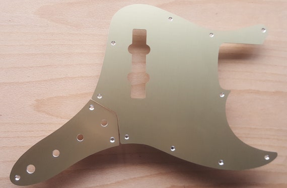 Jazz Bass Pickguard and Control Plate in Gold Anodised