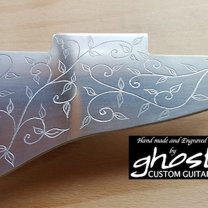Engraved pickguard to fit Gibson ES335  hand engraved and hand made in aluminium