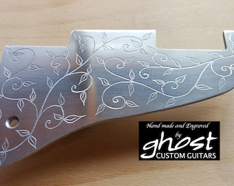 Engraved pickguard to fit Gibson ES335  hand engraved and hand made in aluminium