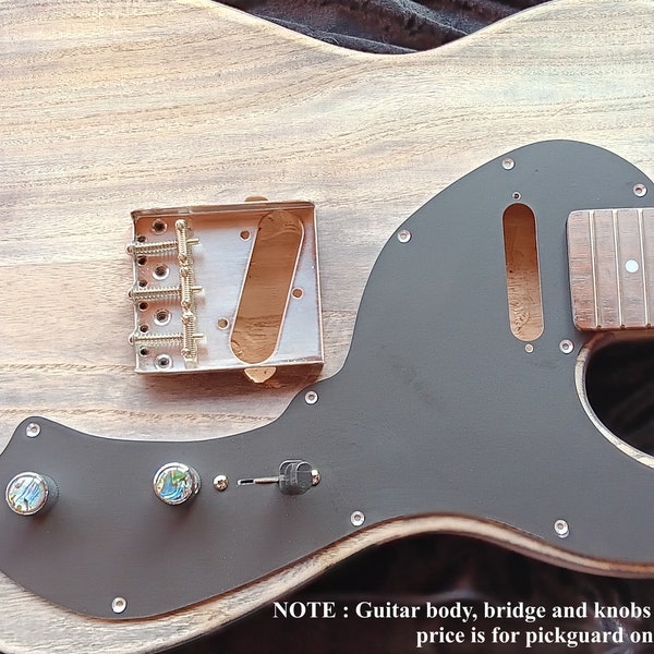 Telecaster custom shaped pickguard , Black, gold or silver anodised Aluminium unique pickguard