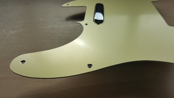 Left Handed Telecaster Aluminium Pickguard Anodised Gold Aluminium