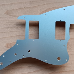 To fit Squier Affinity Jazzmaster HH, anodised pickguard in gold, black or silver, totally hand made