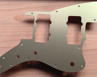 To fit Squier Jazzmaster Paranormal XII, anodised pickguard in gold, black or silver, totally hand made