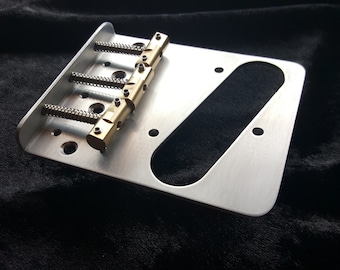 Bridge to fit Telecaster style guitars , traditional design Handmade from 2mm aluminium sheet or 1.5mm solid copper