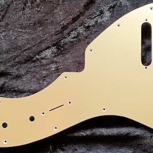 To fit Squier Classic Vibe 60&#39;s Thinline Telecaster silver, gold or black anodised aluminium pickguard handmade