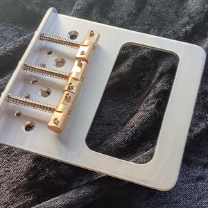 Bridge for Telecaster style guitar to fit T.V Jones or Filtertron pickup, custom design Handmade from 2mm aluminium