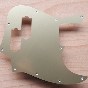 Jazz Bass Pickguard with P Bass pickup aperture in anodised aluminium fits FENDER USA/MIM Jazz Bass