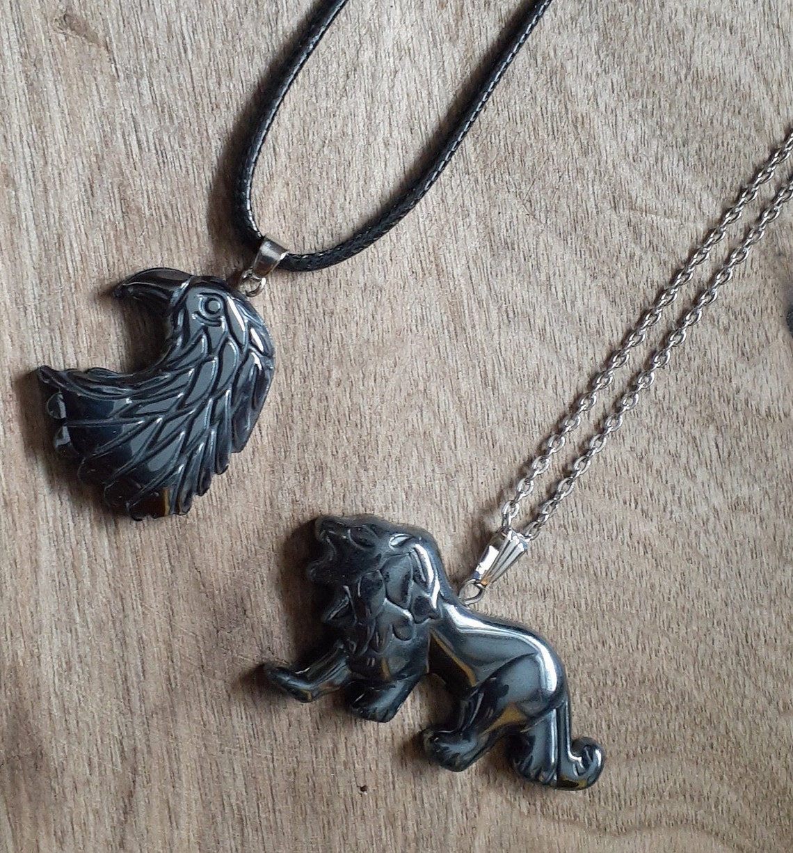 Collier et pendentif en hematite collier tete d'aigle Etsy