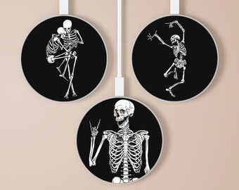 Skeleton Wireless Charger Cute Charging Station, Fast Charger for iPhone 13, 12, 11, X, Samsung S22, Samsung S21 FE, Samsung Note 10, Z Flip