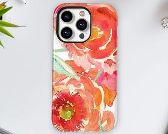 Custodia rigida floreale con motivo a peonie per iPhone 15 Pro Max, 14 Plus, 13, 12, 11, XR e Samsung S24, S23, A54, A53, Pixel 8 Pro, 7
