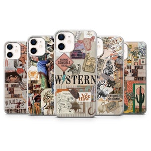 Custodia per telefono Western Cowboy Rodeo per iPhone 16 Pro Max, 15, 14 Plus, 13, 12, 11, XR e Samsung S26, S25, A56, A16, Pixel 9 Pro, 8