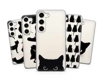 Black Cat Phone Case fit Samsung S26 Ultra, S25 FE, S24, Samsung S23, S22, Samsung Galaxy A57, A56, A55, Samsung A37, A36, A35, A17, A16