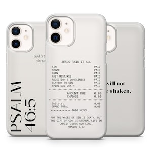 Bibel Vers Handyhülle Jesus Sin Cover passend für iPhone 16 Pro Max, 15, 14 Plus, 13, 12, 11, XR & Samsung S25, S24, A54, A16, Pixel 8 Pro, 7