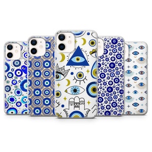 Evil Eye Phone Case for iPhone 17 Pro Max, 16e, 15, 14, 12 & Samsung S25 Ultra, S24 FE, A56, Pixel 10 XL, 9a, 8