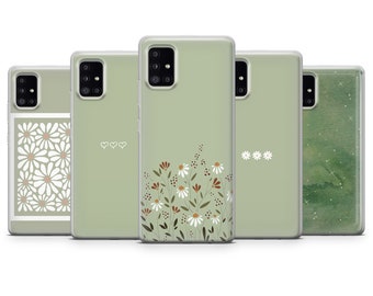 Green Minimalist Case fit Samsung S26 Ultra, S25, S24, Samsung S23, S22 FE, Samsung Galaxy A57, A56, A55, Samsung A37, A36, A35, A17, A16