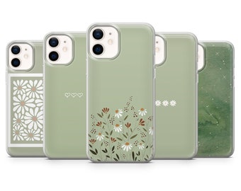 Custodia minimalista verde per iPhone 17 Pro Max, 16e, 15, 14, 12 e Samsung S25 Ultra, S24 FE, A56, Pixel 10 XL, 9a, 8