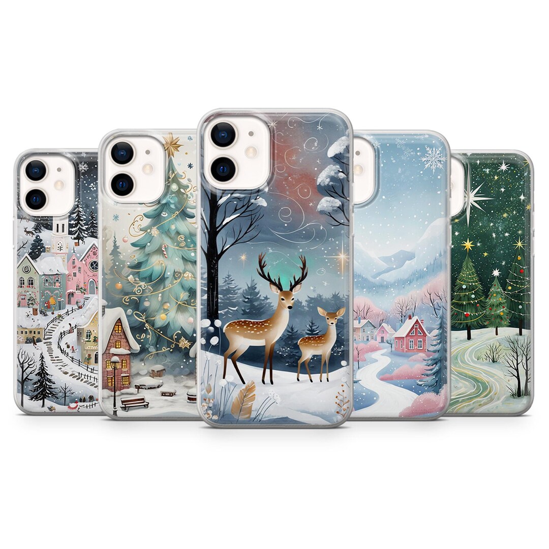 Christmas Phone Case Winter Cover Fit for iPhone 16 Pro Max, 15, 14