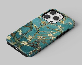 Custodia per telefono Vincent Van Gogh Mandorlo in fiore adatta per iPhone 17 Pro Max, 15 Plus, 14, 13, Samsung S25, S24, A56, A16, Google Pixel 10, 9