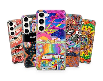Retro Hippie Case fit Samsung S26 Ultra, S25 FE, Samsung S24, S23, Galaxy A05, Samsung A57, A56, A55, Samsung A37, A36, A17, A16, Note 20