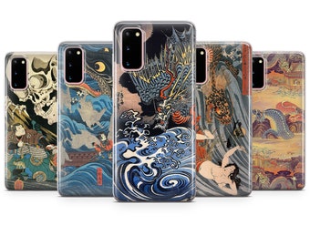 Japanese Wave Anime Art Phone Case fit Samsung S26 Ultra, S25 FE, Samsung S24, S23, Samsung A57, A56, A55, Samsung A37, A36, A17