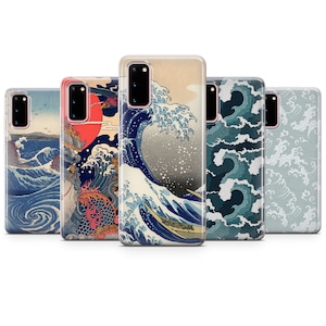Custodia Anime Japanese Wave adatta a Samsung S25 Ultra, S24, S23, Samsung S22, S21 FE, Samsung Galaxy A56, A55, A54, Samsung A36, A35, A34, A15, A14