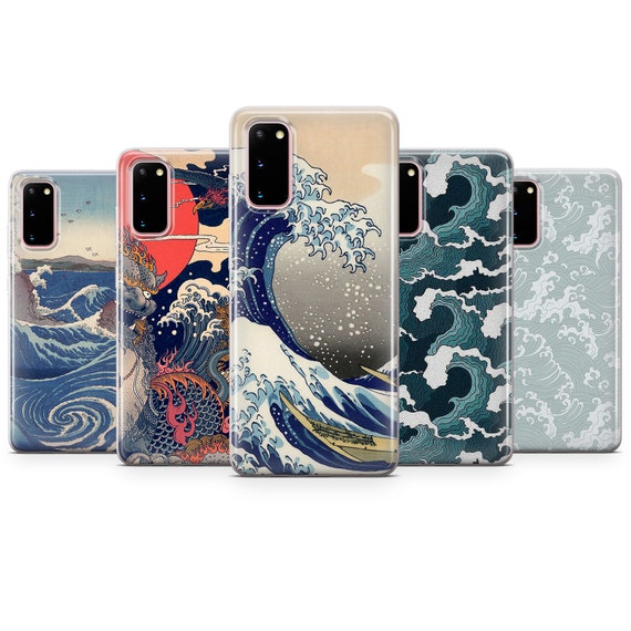 Japanese Wave Anime Case fit Samsung S26 Ultra, S25 FE, S24, Samsung S23, S22, Samsung Galaxy A56, A55, A54, Samsung A36, A35, A34, A16, A14