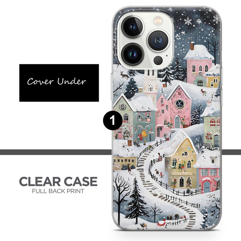 Christmas Phone Case Winter Cover Fit for iPhone 16 Pro Max, 15, 14