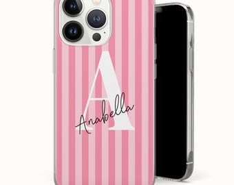 Custodia per telefono con nome personalizzato per iPhone 17 Pro Max, 16e, 15, 14, 12 e Samsung S25 Ultra, S24 FE, A56, Pixel 10 XL, 9a, 8