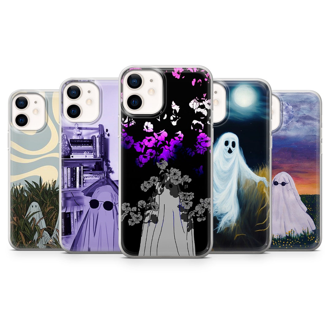 Ghost Phone Case Aesthetic Lonely Spooky Art Fit for iPhone 15, 14 Pro