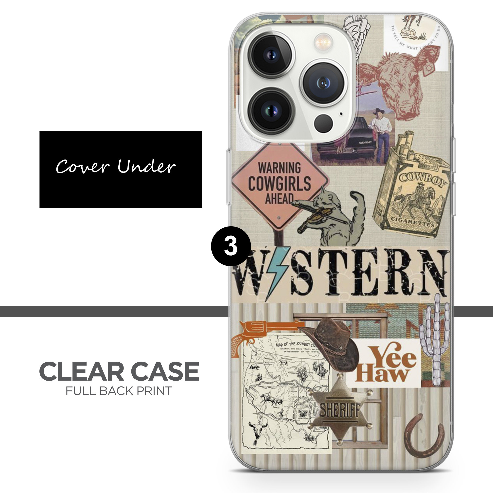 Custodia IPhone 16 Pro Stile Boho Western Cowboy - Cover Antiurto In TPU Con Airbag