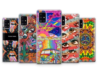 Retro Hippie Case fit Samsung S24, S23 Ultra, Samsung S22, S21 FE, Galaxy S20, Samsung A54, A53, A52, Samsung A34, A33, A15, A14, Note 20