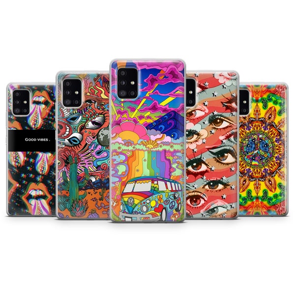 Retro Hippie Case fit Samsung S24, S23 Ultra, Samsung S22, S21 FE, Galaxy S20, Samsung A54, A53, A52, Samsung A34, A33, A15, A14, Note 20