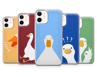Custodia per telefono a forma di oca, simpatica cover per iPhone 17 Pro Max, 16e, 15, 14, 12 e Samsung S25 Ultra, S24 FE, A56, Pixel 10 XL, 9a, 8