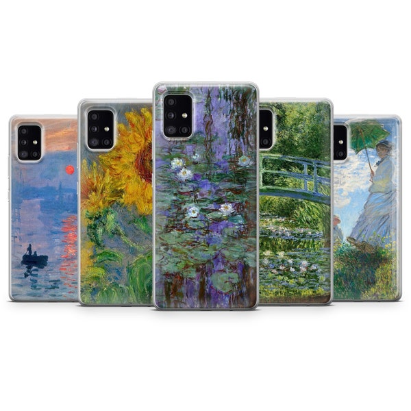 Claude Monet Case fit Samsung S24, S23 Ultra, Samsung S22, S21 FE, Galaxy S20, Samsung A54, A53, A52, Samsung A34, A33, A15, A14, Note 20