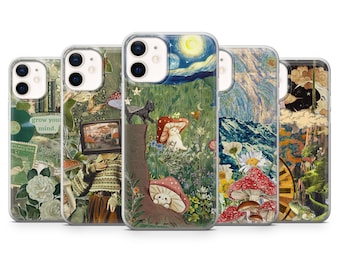 Custodia vintage per telefono Aesthetic Cottagecore per iPhone 17 Pro Max, 16e, 15, 14, 12 e Samsung S25 Ultra, S24 FE, A56, Pixel 10 XL, 9a, 8