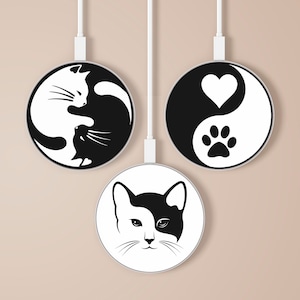 Cat Wireless Charger Cute Charging Station, Fast Charger for iPhone 13, 12, 11, X, Samsung S22, Samsung S21 FE, Samsung Note 10, Z Flip