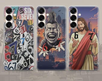 Divertente custodia per telefono 67 Six Seven compatibile con Samsung S26 Ultra, S25 FE, S24, S23, S22, Galaxy A17, A16, Samsung A57, A56, A55, Samsung A37, A36